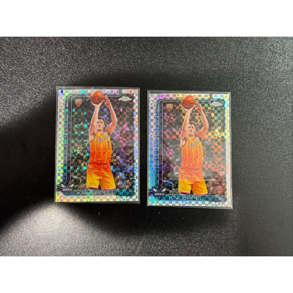 2x 2025-26 Topps Chrome Update Basketball Kon Knueppel Rookie X-Fractor #154 RC